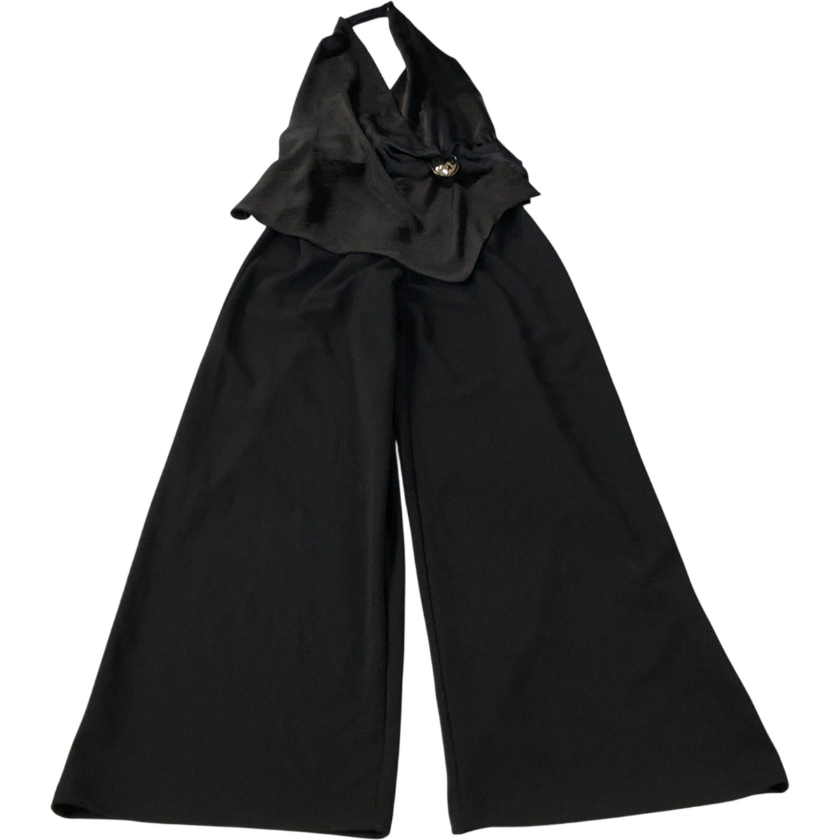 River Island Black Halter Neck Jumpsuit UK XS Women's Wide Leg