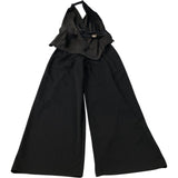 River Island Black Halter Neck Jumpsuit UK XS Women's Wide Leg