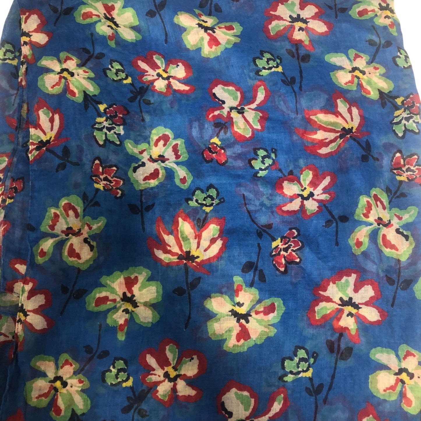 Weird Fish Kiera Scarf Floral Print Blue Eco Friendly 100 Percent Recycled