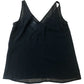 Black Lace Trim V Neck Camisole Top Women's Sleeveless Elegant XS