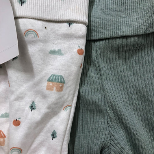 Kiabi Baby Girls Leggings Ser Size 0 Months Stylish Cotton Mix Patterned Sleep