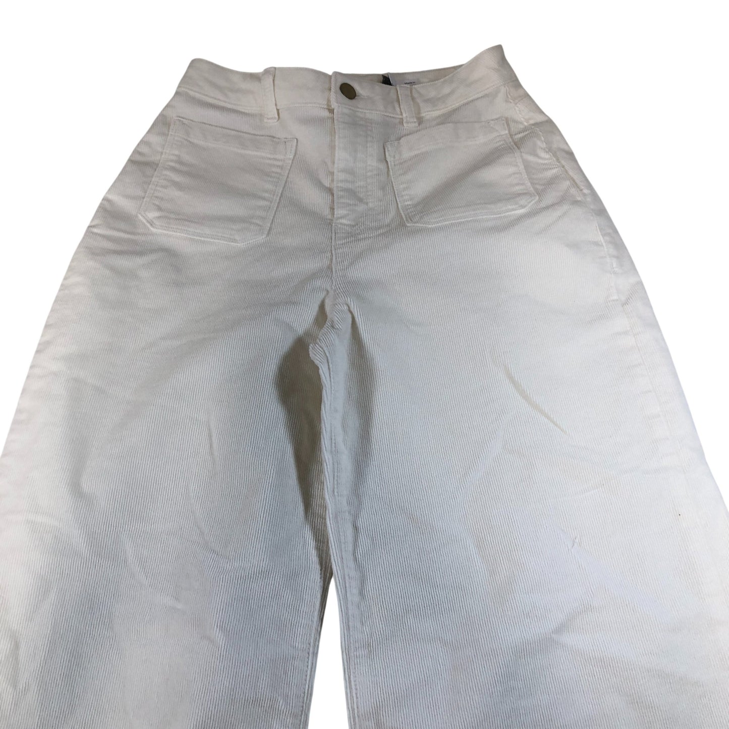 Branded Cream Wide Leg Trousers Women's Cotton Elastane Casual Style UK10 Small