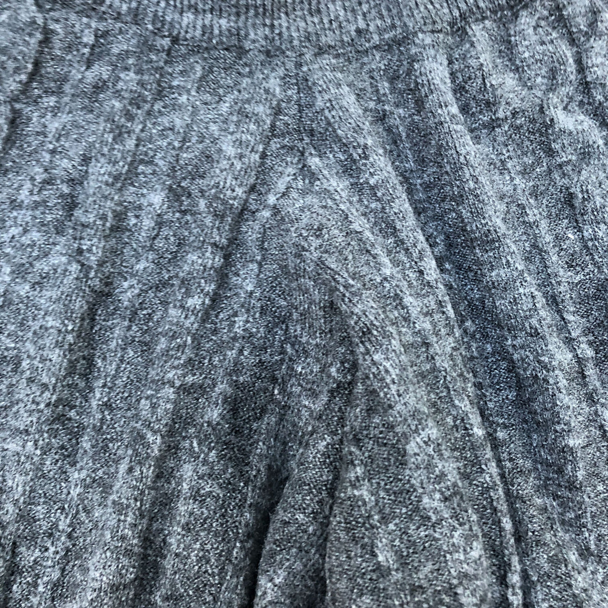 Extra Large Women's Wide Leg Trousers Grey Ribbed Knit Style Size 16