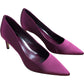 Branded Court Heels Size 8 Women's Magenta Satin Pointed Toe