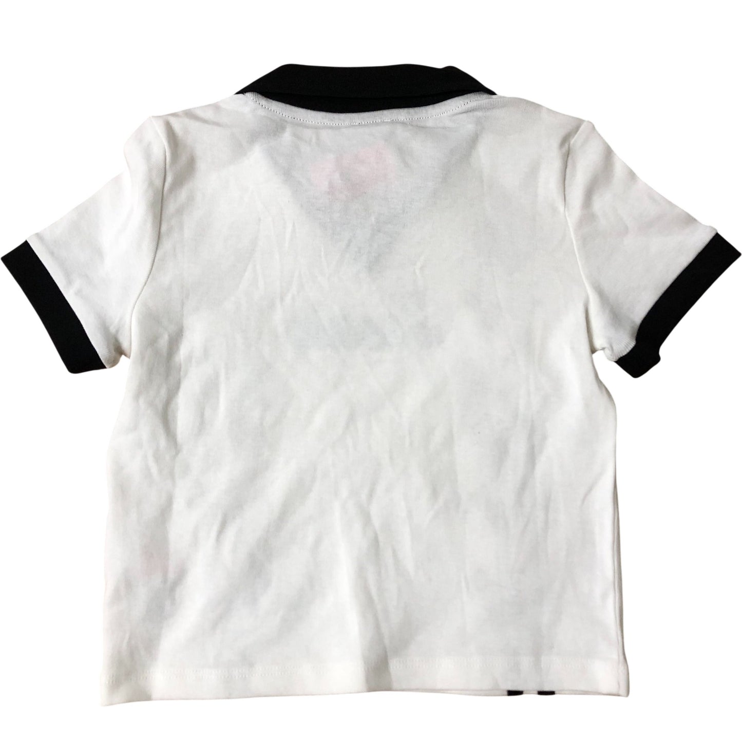 River Island T-Shirt White Floral Design Black Trim Girl's Casual Top 9-10 Years