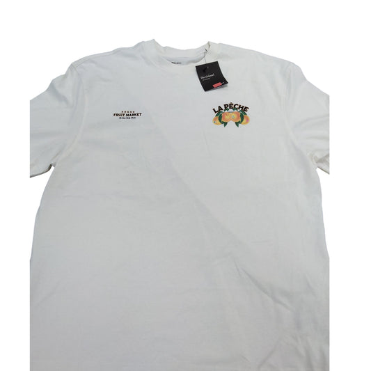 River Island La Peche Fruit Market T-Shirt XL Men's White Cotton Graphic Tee