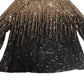 Sequin Top UK10 Women's Long Sleeve Black Gold Shimmering Party Wear