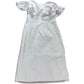 ASOS White Ruffle Dress UK10 Women's Linen Viscose Blend Summer Style