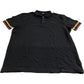 Ben Sherman Heavy Textured Polo Shirt Size Large Black With Contrast Stripes