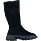 Wide Fit Knee High Boots Black Faux Suede Chunky Sole Size 6