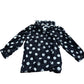 Baukjen Polka Dot Blouse Size 10 Women's Black White Ruffled Collar Chic