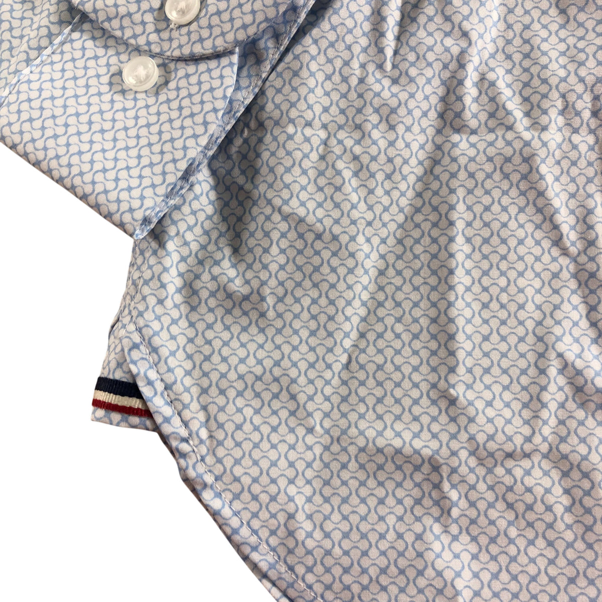 Ben Sherman Soho Slim Fit Shirt Size 16 M Men's Blue Patterned Long Sleeve