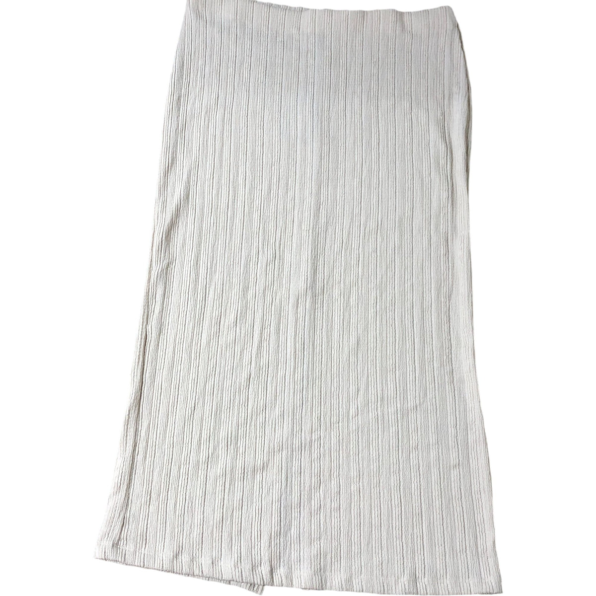 River Island Signature Maxi Skirt L Women's Textured Split Hem Cream