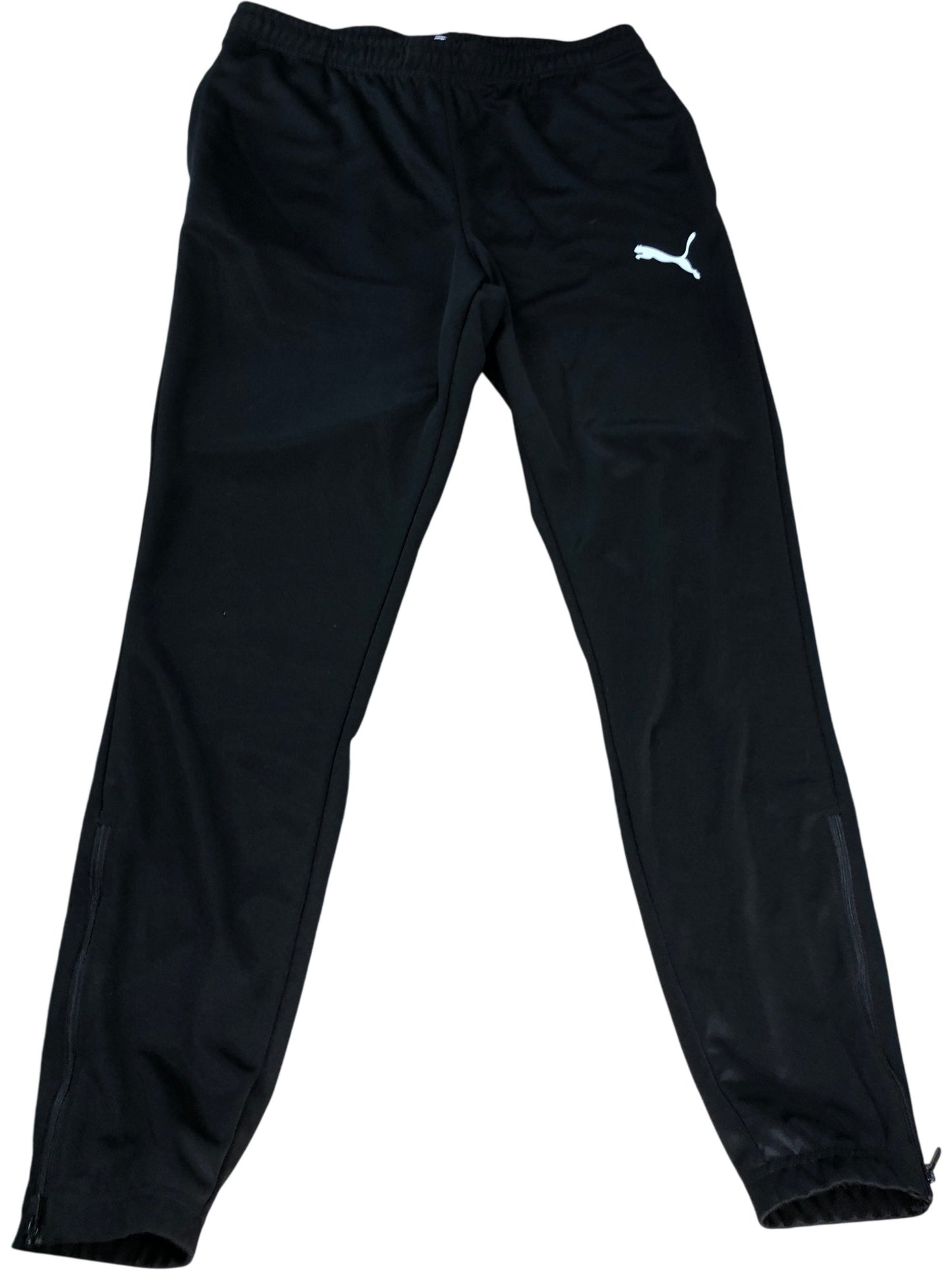 PUMA Activewear Trousers Men's Track Pants Black Lightweight Zipped Cuffs M