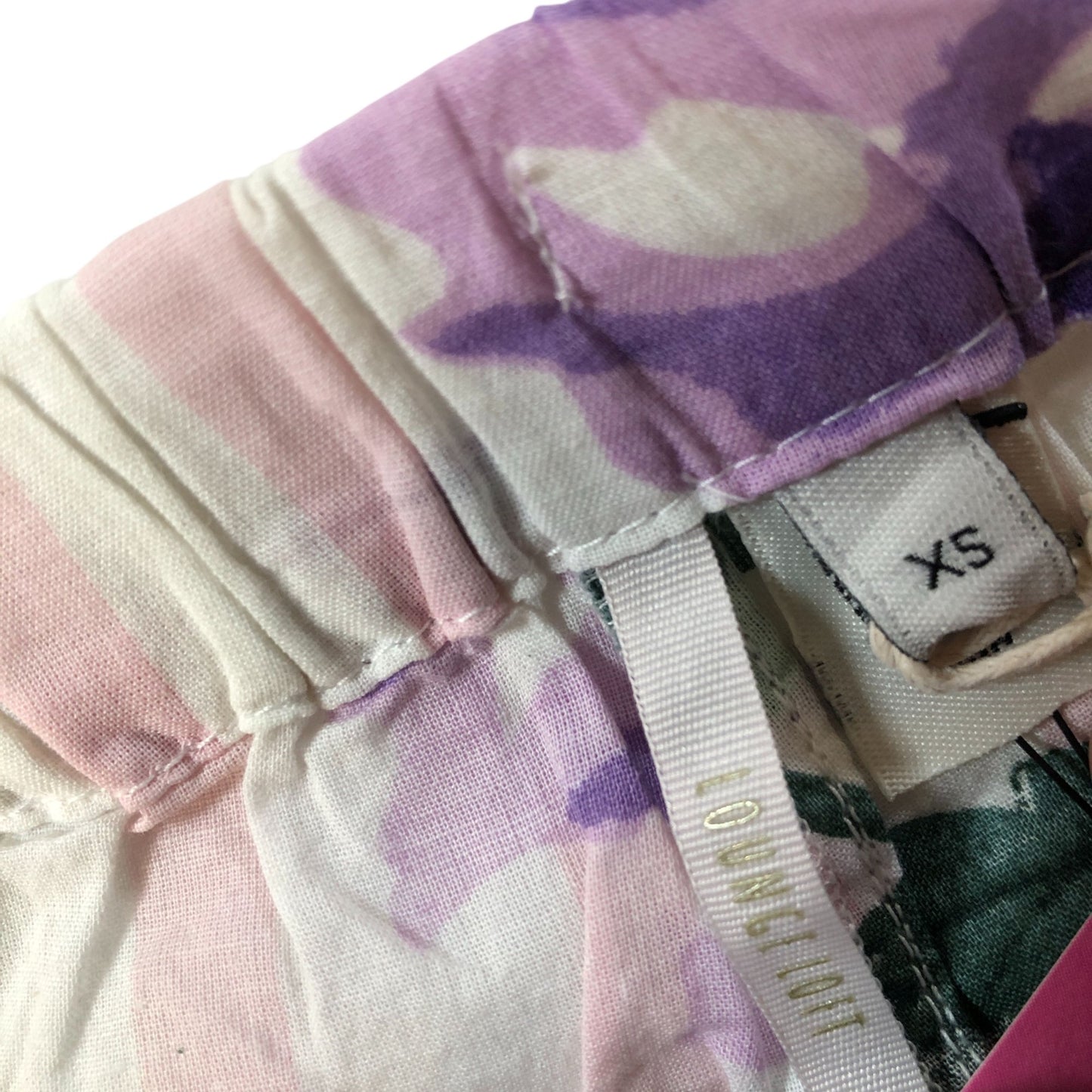 River Island XS Women's Floral Print Frill Shorts Pink Cotton Summer