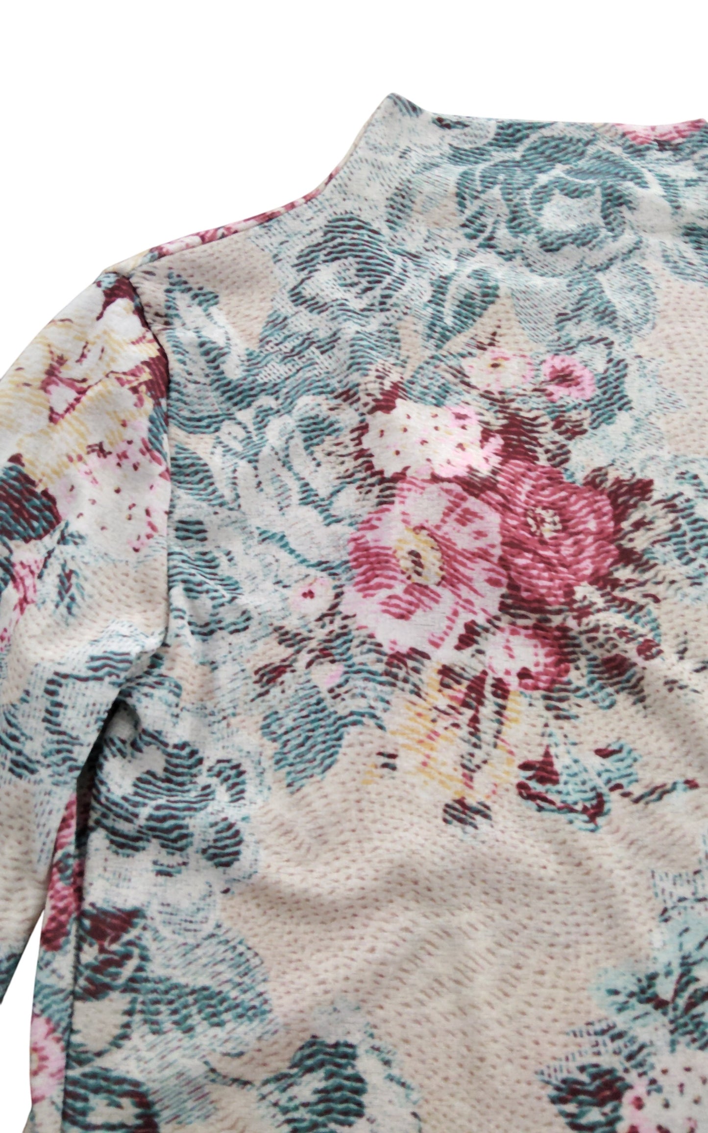 River Island Floral Print Long Sleeve Top UK8 Women's Slender Fit Polyester