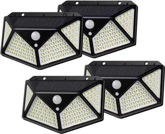 Solar Sensor Light 4 Pack 283 LED Outdoor Security Light Motion Detection 3 Mode