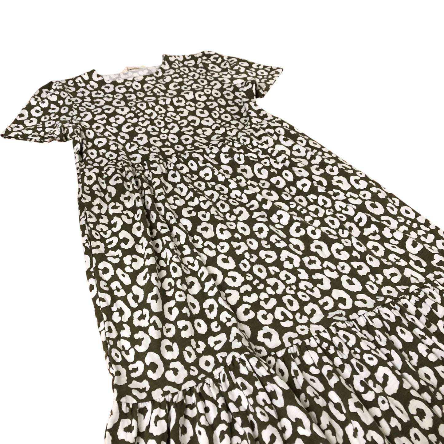 Short Sleeve Midi Dress Women's Patterned Cotton Modal UK12