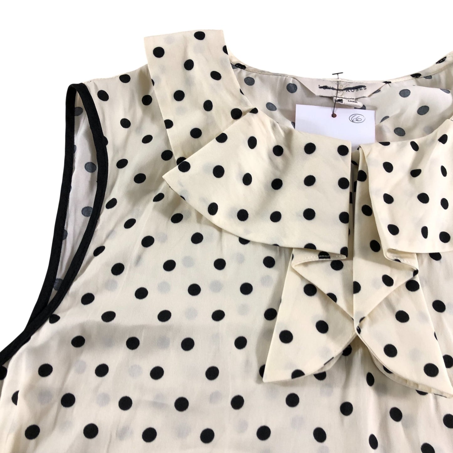 Love & Roses Polka Dot Blouse UK18 Women's Cream with Bow Detail