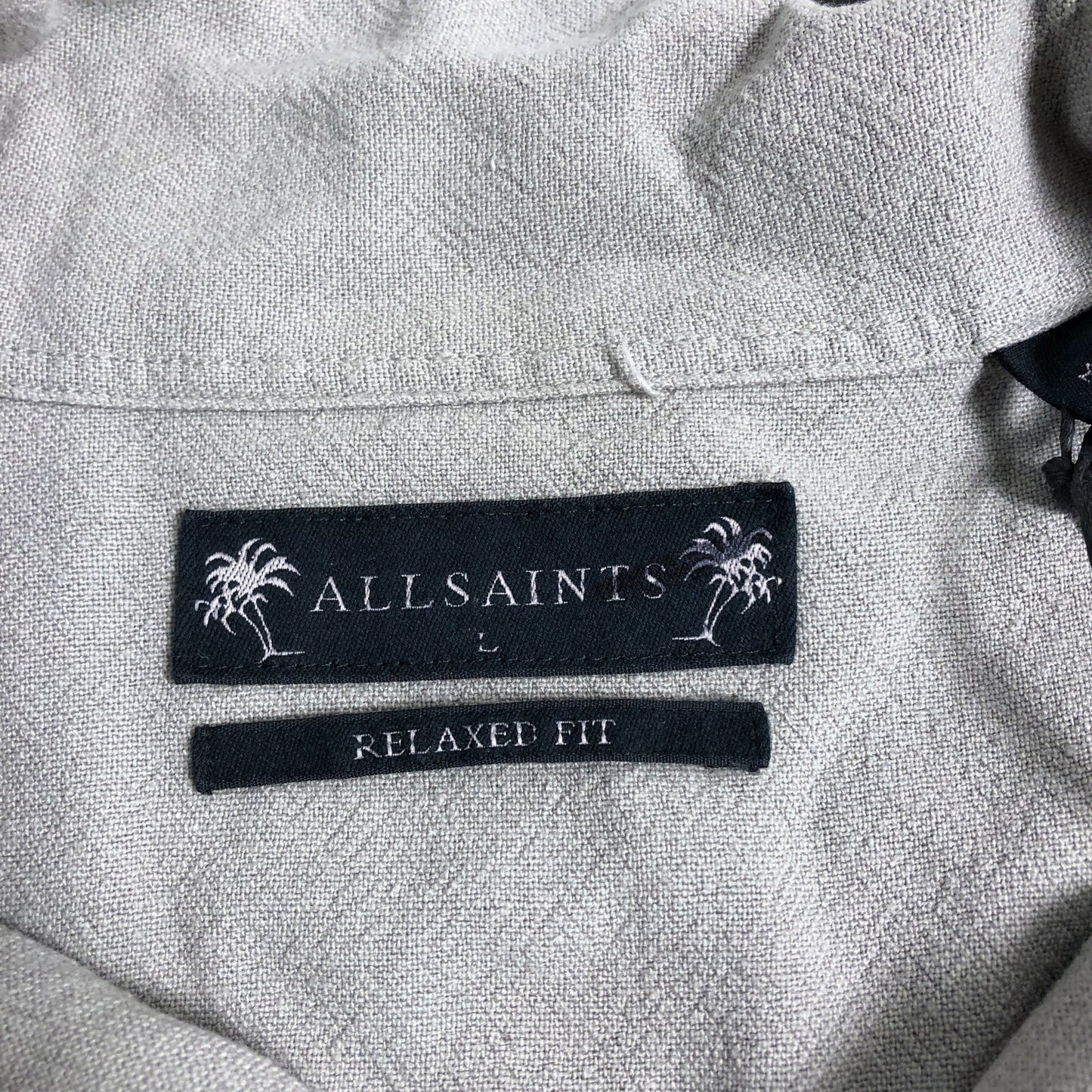 AllSaints Relaxed Fit Shirt L Whisper Grey Long Sleeve Casual Wear