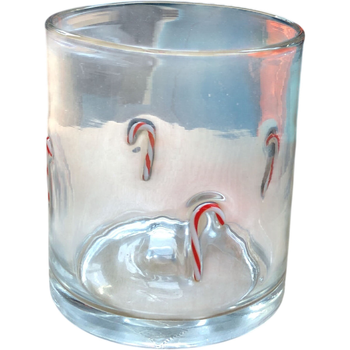 Festive Candy Cane Design Glass Tumbler