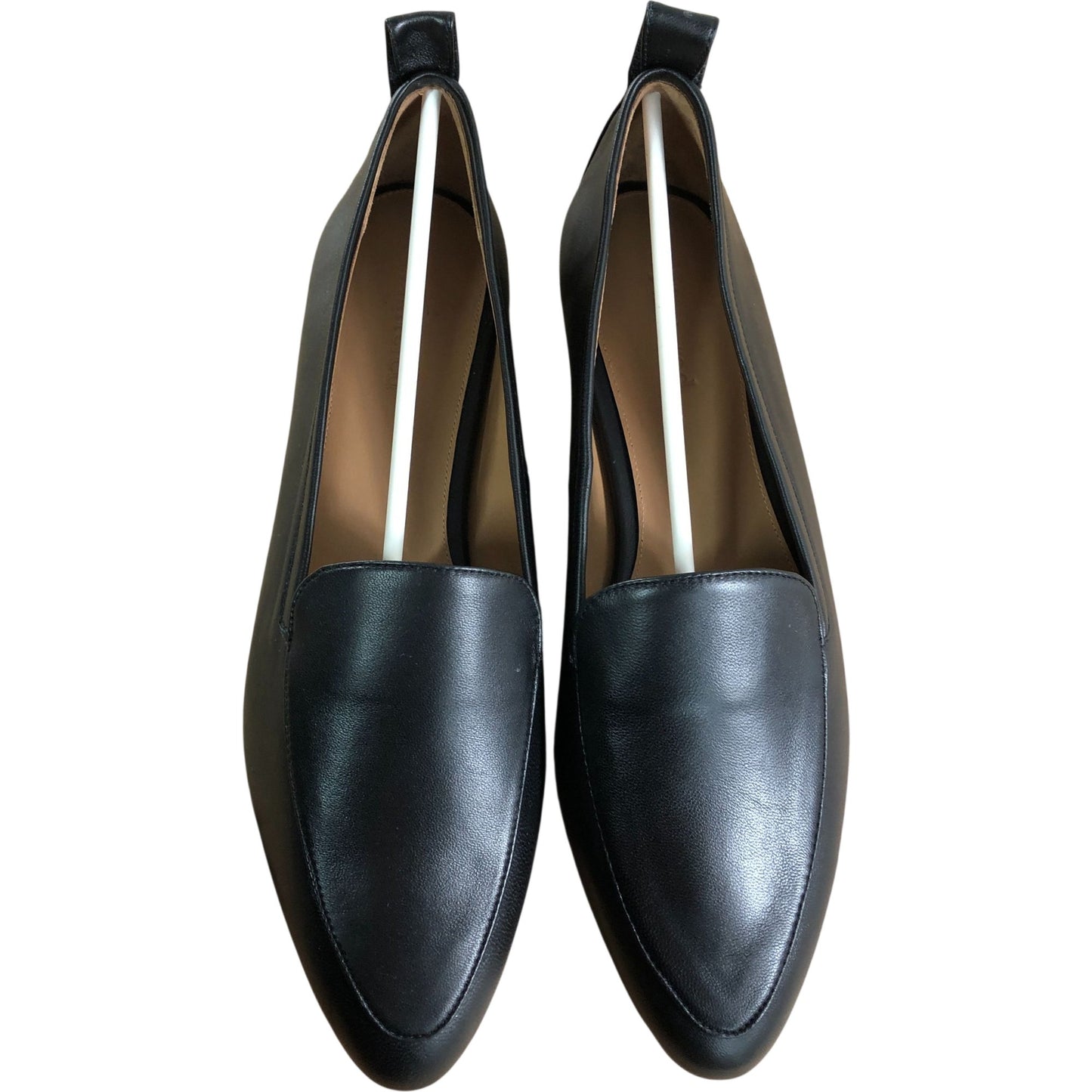 Flattered Casjsa Black Leather Women’s Flats Stylish Pointed Toe Slip On UK4
