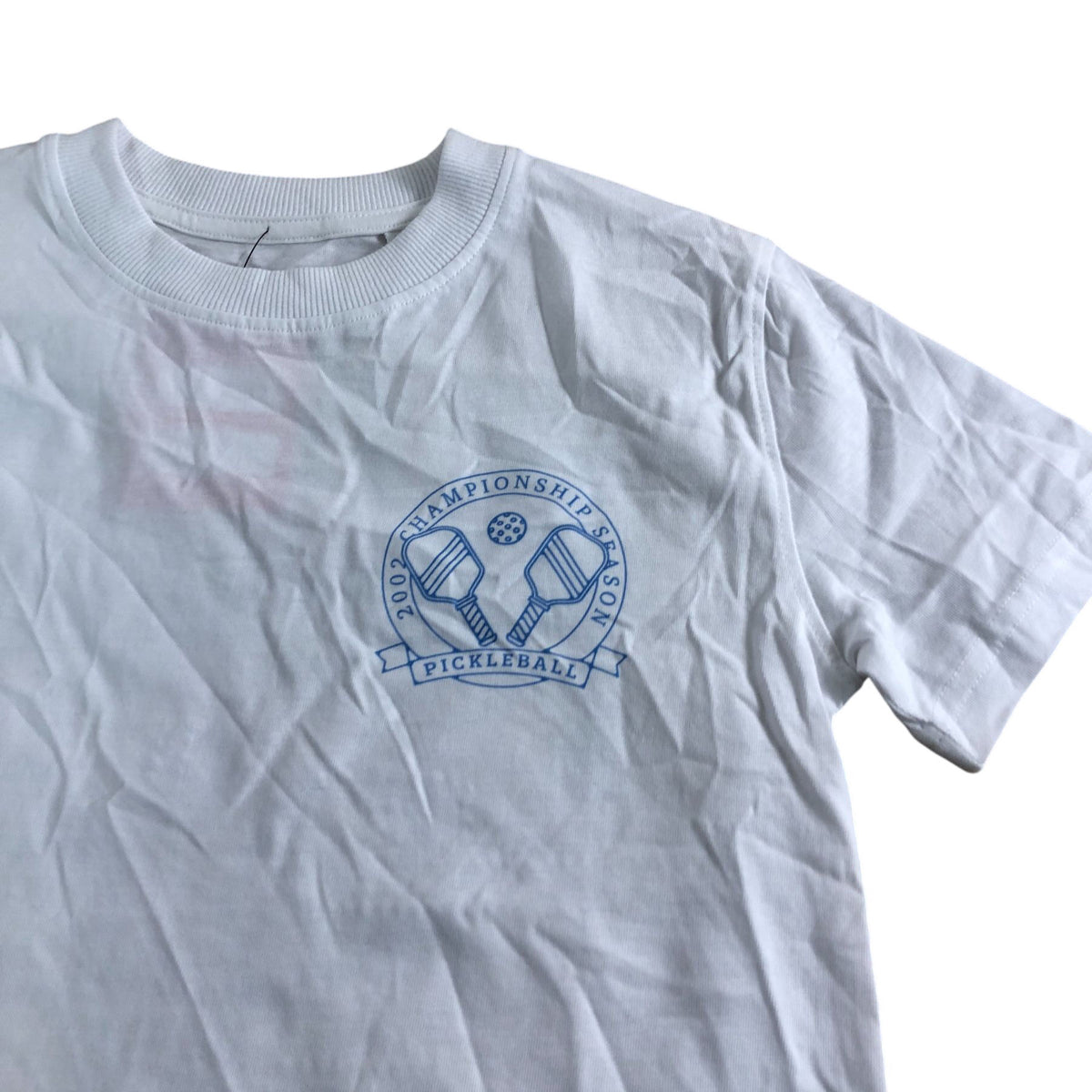 River Island White Pickleball T-Shirt 7-8 Years 2002 Championship Season