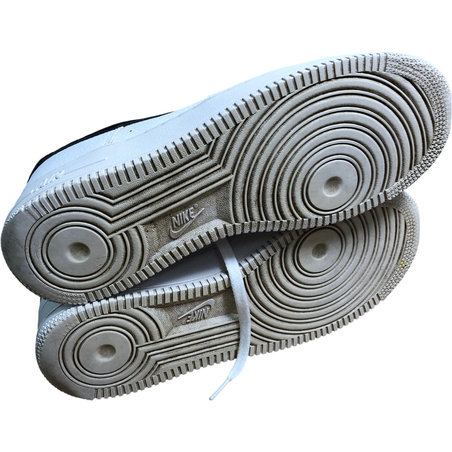 Nike Air Force 1 Low UK9 Men's Trainers White Black Leather Stylish Sneakers