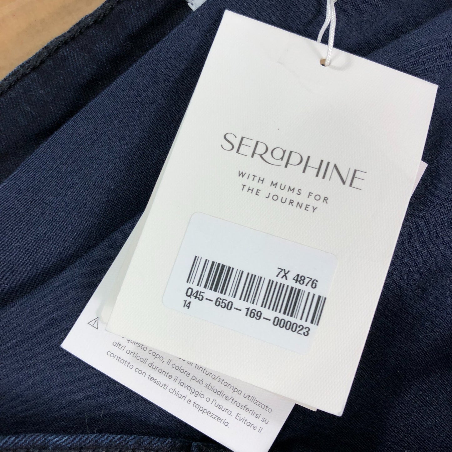 Seraphine Skinny Overbump Jeans UK14 Women's Indigo Stretchy Denim Trousers