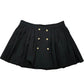 River Island Women's Black Pleated Skirt With Gold Buttons Fashion Size 16