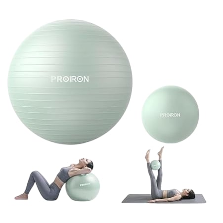 ProIron Yoga Ball Set 75cm and 25cm Pilates Ball Fitness Set Green