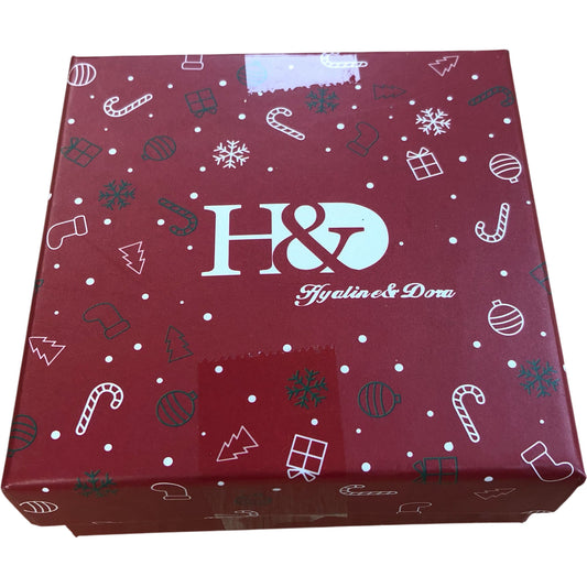 H&D Clear Glass Bell Christmas Ornament with Red Ribbon