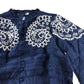 Branded Navy Embroidered Blouse - Size 6