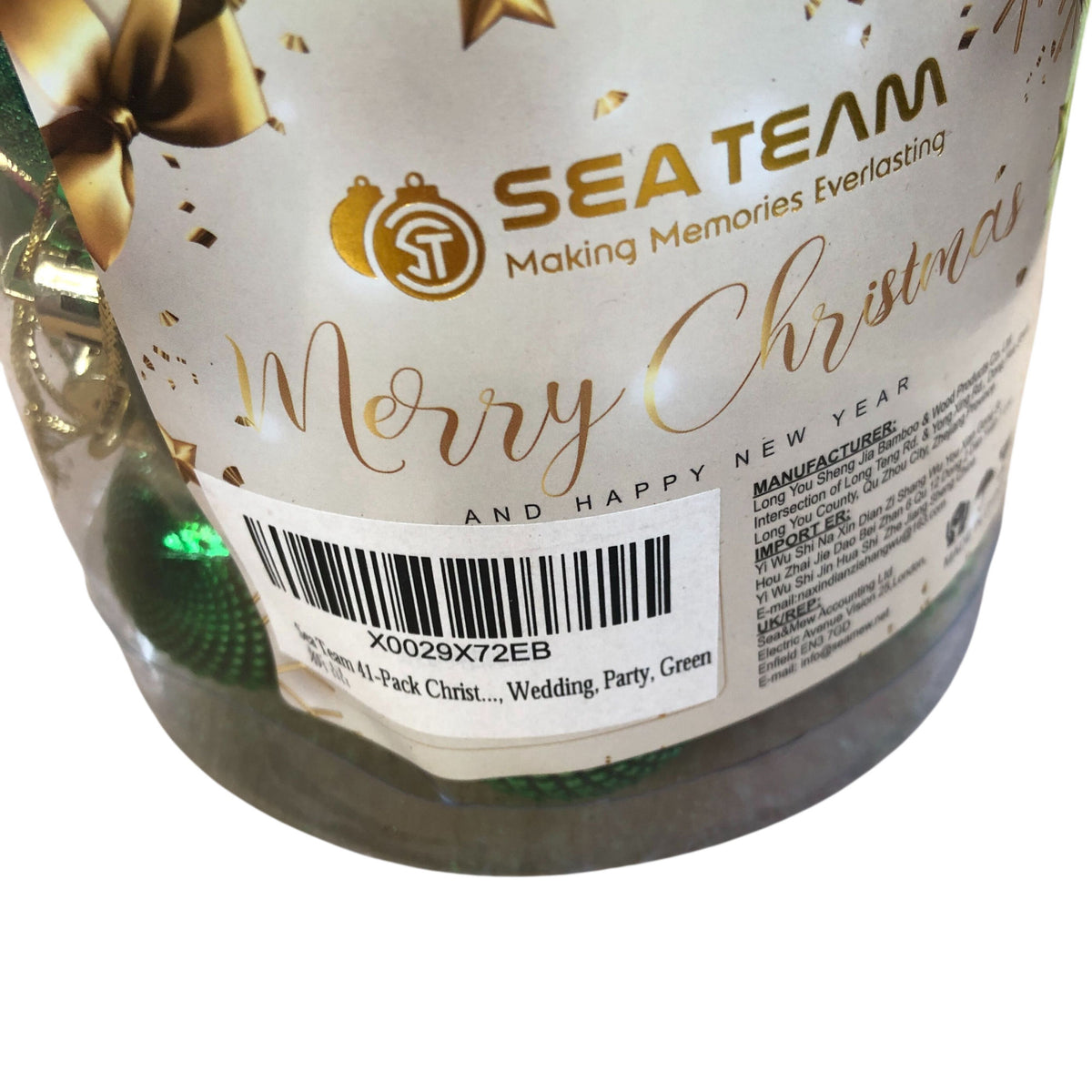 Green Christmas Ornaments Decoration Home Party Seasonal 41 Pack