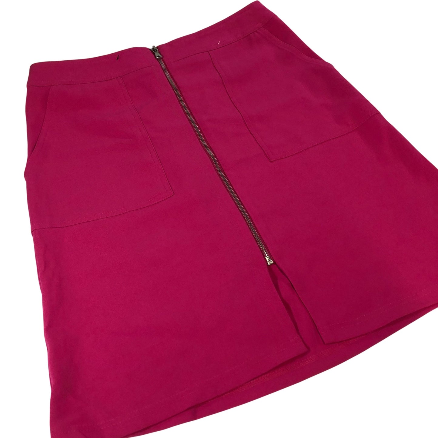 Pink A-Line Skirt Women's Casual Zip Up Cotton Blend UK12