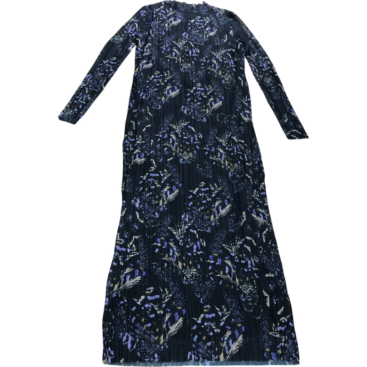 Branded Black Abstract Print Mesh Midi Dress - Size 16