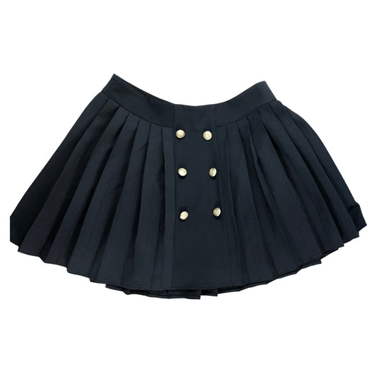 River Island Pleated Mini Skirt UK 10 Women's Black