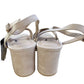 Beige Block Heeled Sandals Faux Suede Strappy Shoes