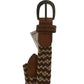 Weird Fish Woven Belt Brown Natural Texture Large - XL