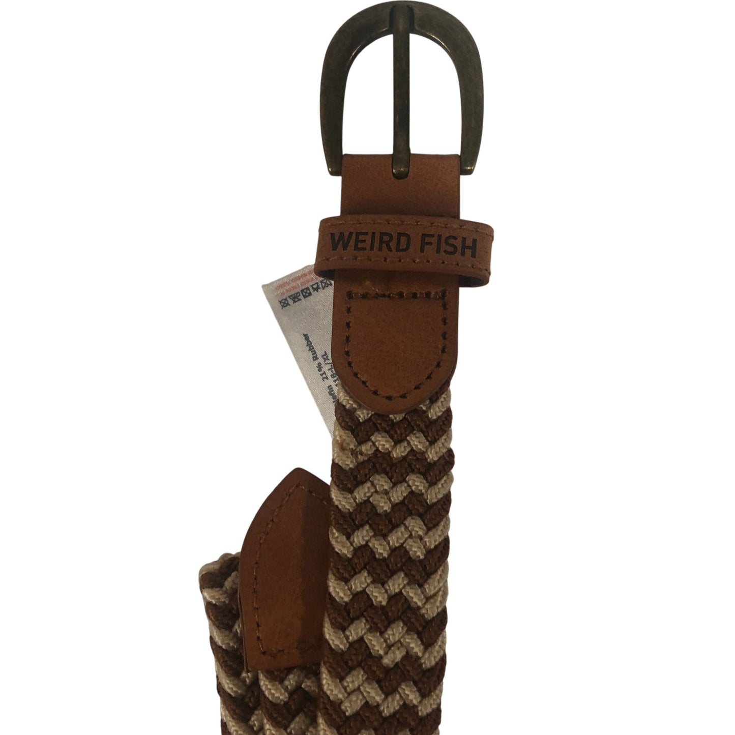 Weird Fish Woven Belt Brown Natural Texture Large - XL