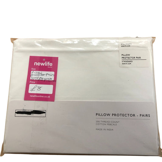 The White Company Zipped Pillow Protector Pair 50x75cm Standard Cotton