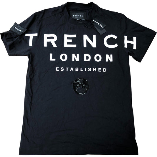 Trench London Life Stamp Tee M Men's Black Organic Cotton T-Shirt