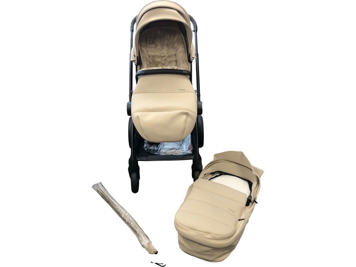 iCandy Core 2 Pushchair Travel System Cream with Carrycot Sandstone