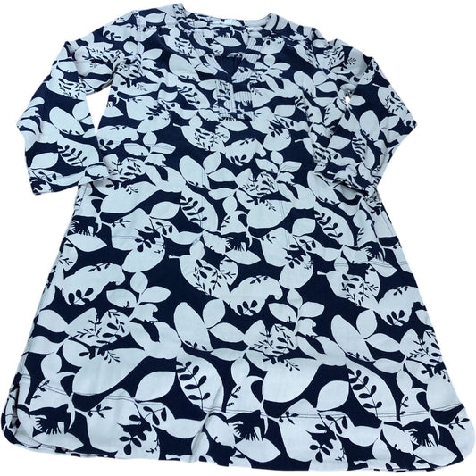 Floral Dress Women's Navy Multi Cotton Long Sleeve