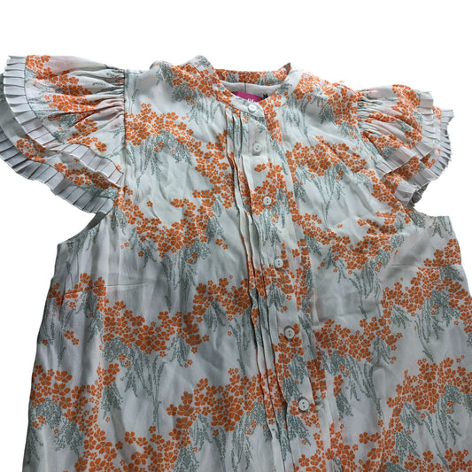 Branded Orange Floral Print Mini Dress - Size 16