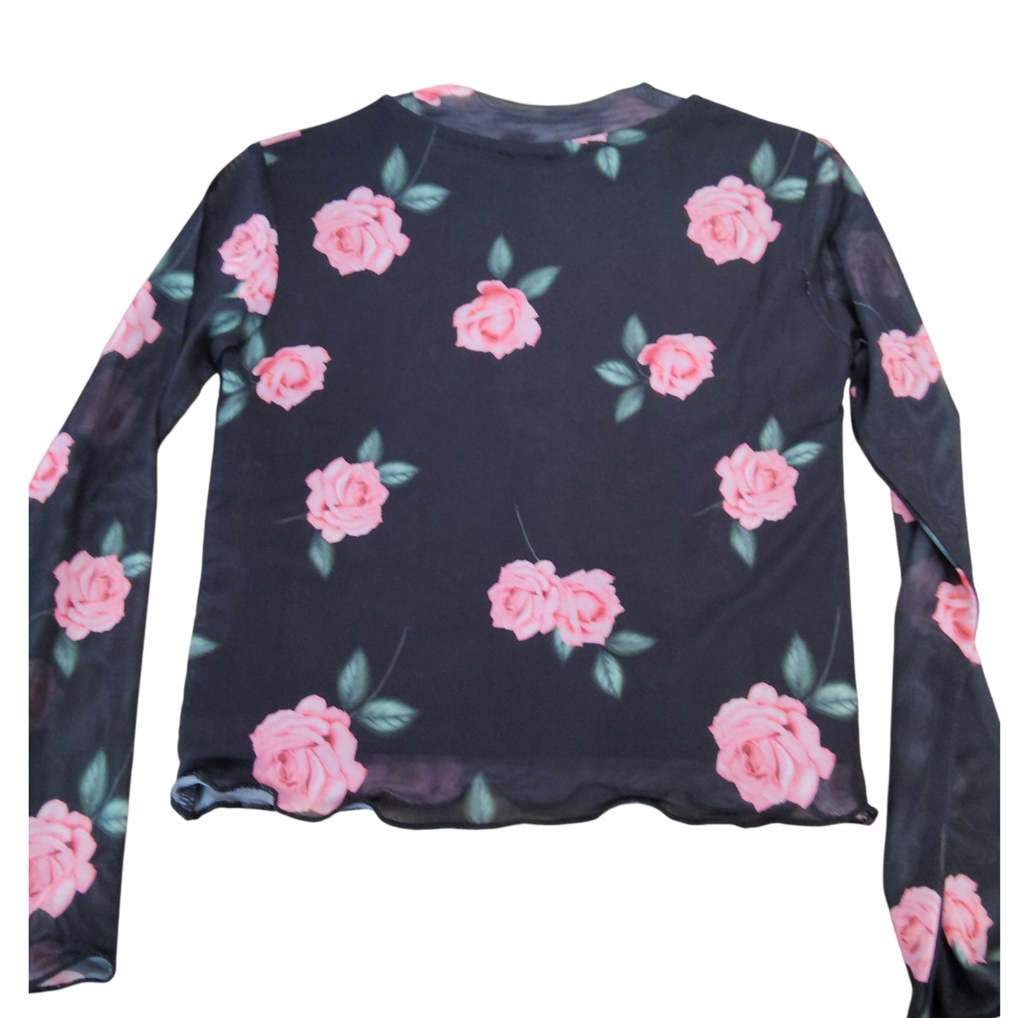 River Island Floral Print Long Sleeve Top Size 5 Years Girls Black Pink