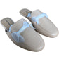 Crocodile Print Mules Women's Slip On Shoes Beige UK2.5