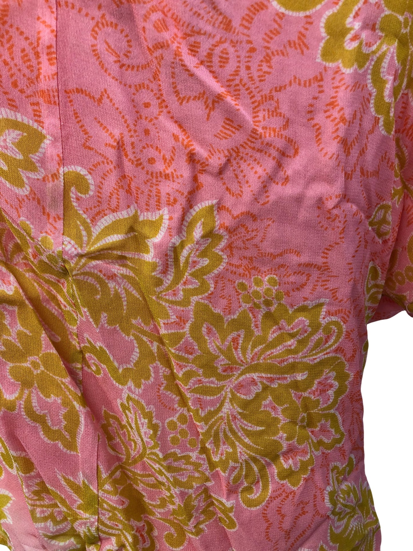 River Island Pink Floral Top UK12 Women's Casual Lightweight Viscose