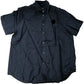 Men's Linen Shirt Size Medium Short Sleeve Navy Blue