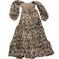 Branded Long Sleeve Snake Print Dress Women's Midi Viscose Brown UK6